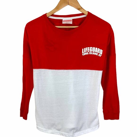 Lifeguard baseball jersey tee red white New York graphic Unisex size small - Picture 2 of 10
